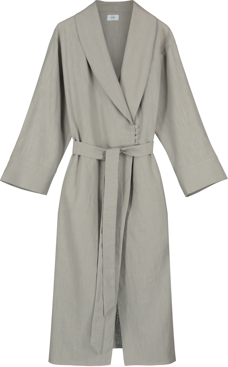 Grace Linen Robe - Grey