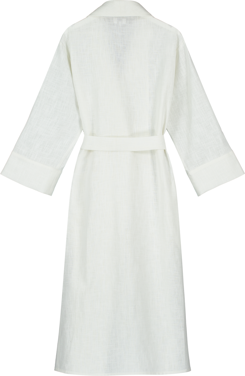 Sade Linen Robe - White