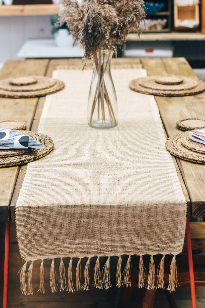Woven Water Hyacinth Table Runner