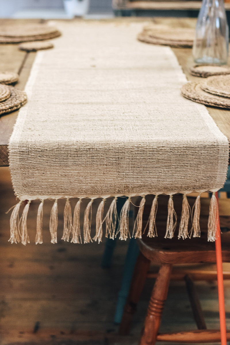 Woven Water Hyacinth Table Runner